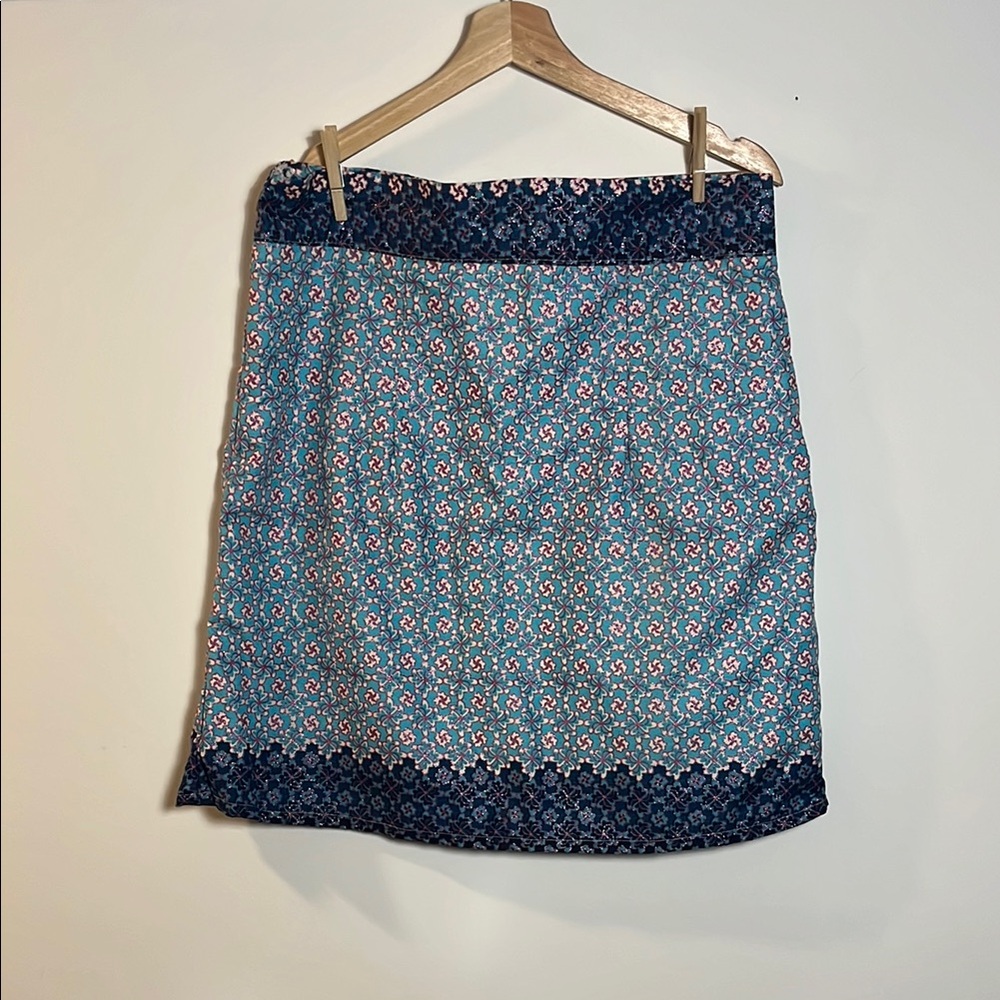 Handmade in Africa - Floral Patterned Skirt in Blue and Pink